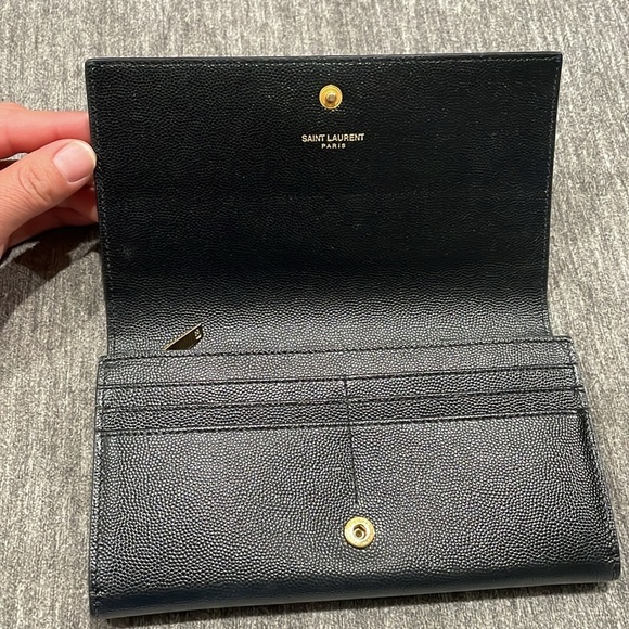 YVES SAINT LAURENT Grain De Poudre Star Studded Monogram Wallet in Black - Picture 8 of 16